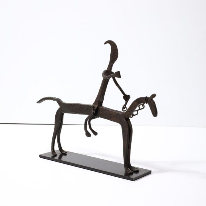 a bamana wrought iron equestrian sculpture 1354