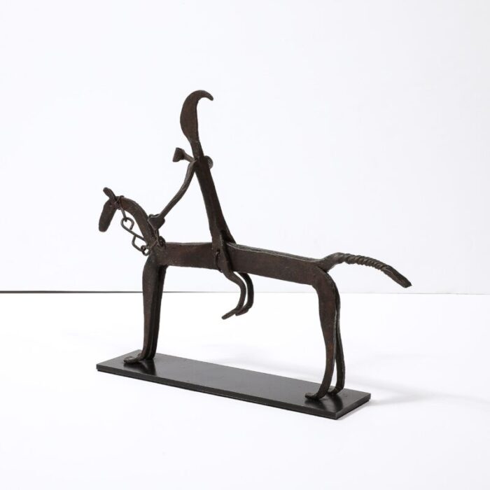 a bamana wrought iron equestrian sculpture 4673