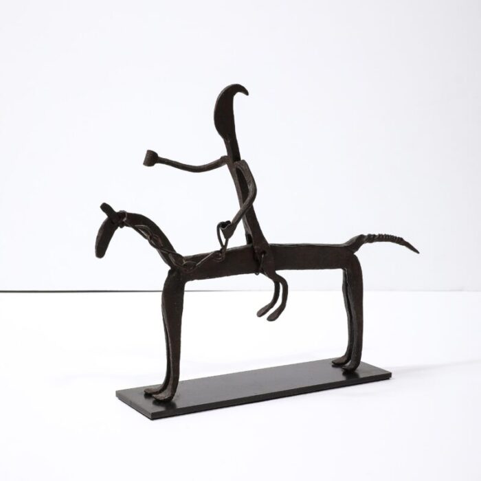 a bamana wrought iron equestrian sculpture 4853