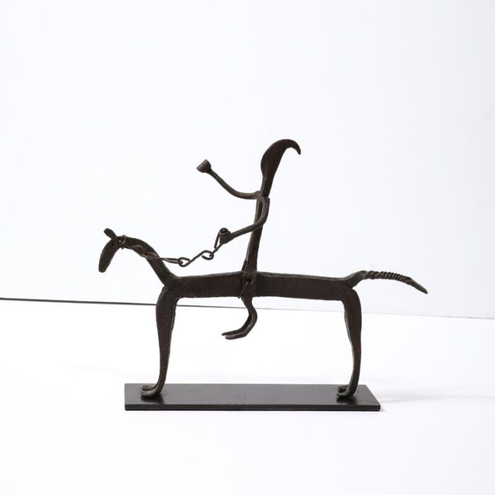 a bamana wrought iron equestrian sculpture 5265