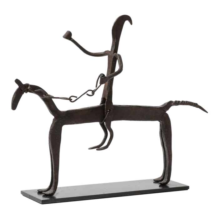 a bamana wrought iron equestrian sculpture 5468