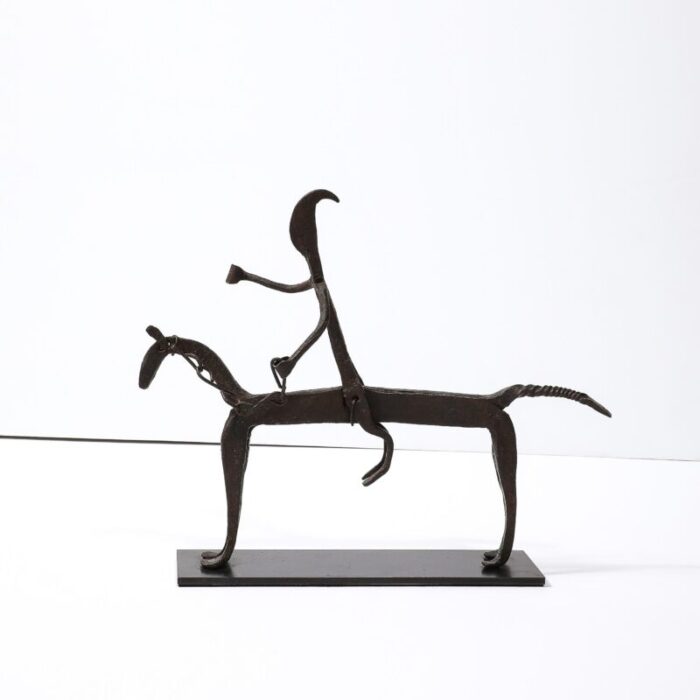 a bamana wrought iron equestrian sculpture 8006