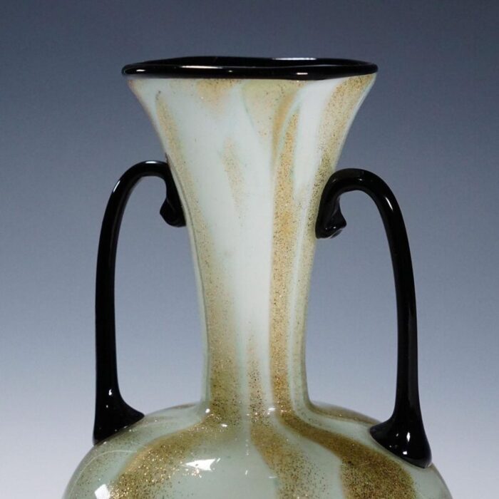 a soffiato glass vase with aventurine by fratelli toso attr murano ca 1930s 0578