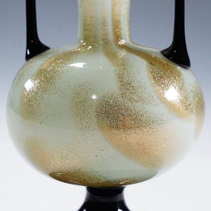 a soffiato glass vase with aventurine by fratelli toso attr murano ca 1930s 5174