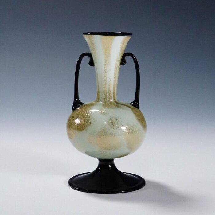 a soffiato glass vase with aventurine by fratelli toso attr murano ca 1930s 6843