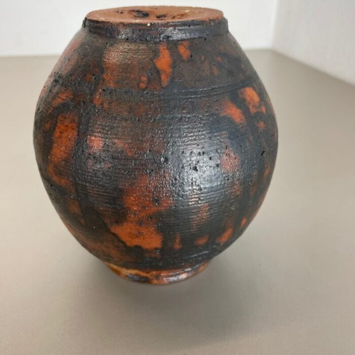 abstract ceramic studio pottery vase by gerhard liebenthron germany 1970s 15