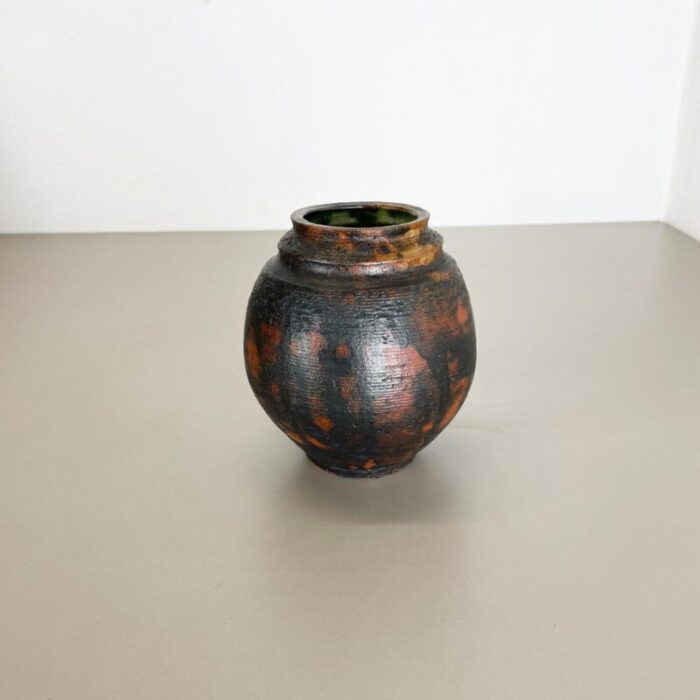 abstract ceramic studio pottery vase by gerhard liebenthron germany 1970s 3