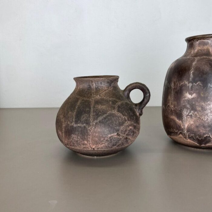 abstract german fat lava pottery vases by ruscha 1960s set of 2 4