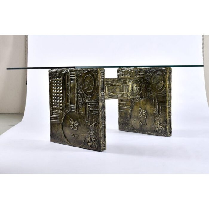 adrian pearsall for craft associates glass top brutalist dining table or desk 1751