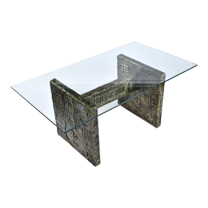 adrian pearsall for craft associates glass top brutalist dining table or desk 3087