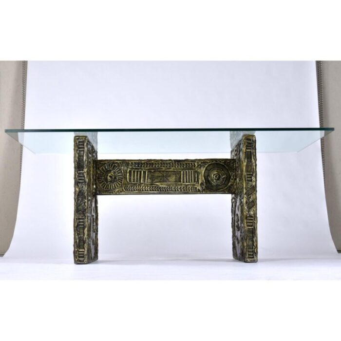 adrian pearsall for craft associates glass top brutalist dining table or desk 7231