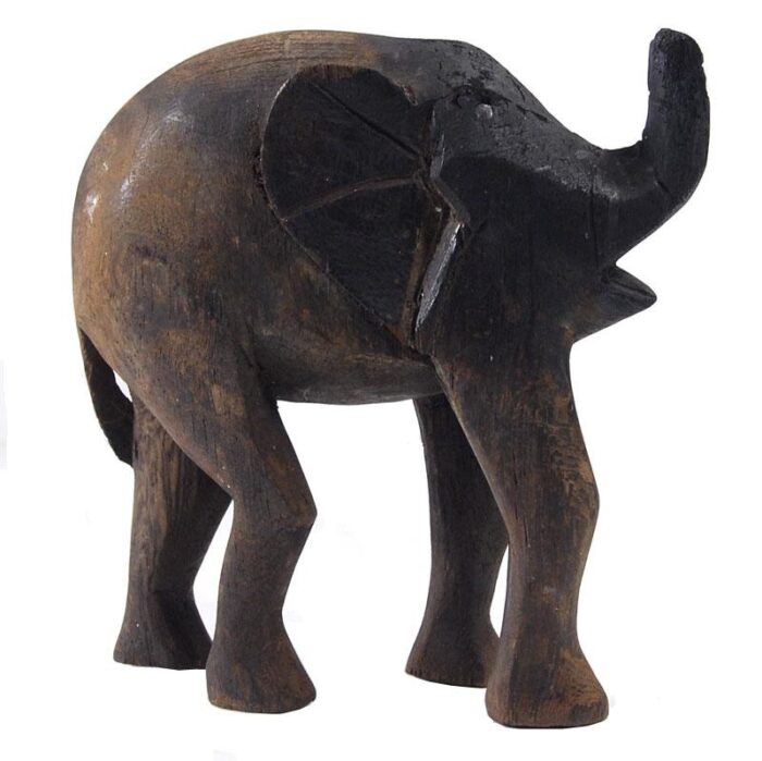 african elephant wood figurine 1960s 6637