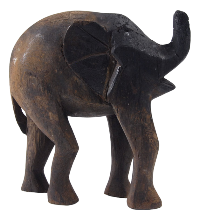 african elephant wood figurine 1960s 9485