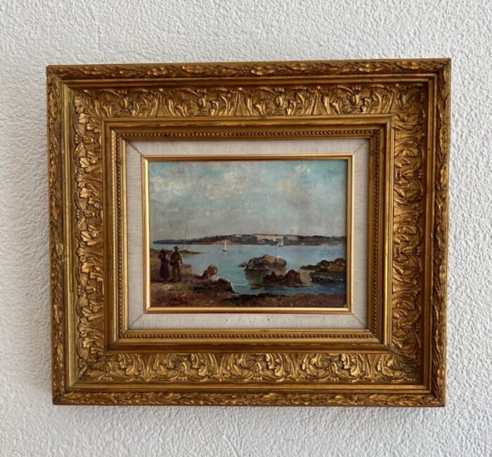 alberto vianelli pecheurs oil on cardboard framed 1160