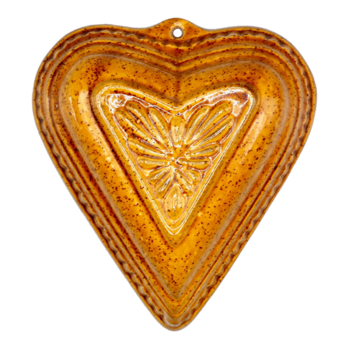 alsace french heart shaped pottery mold 9224