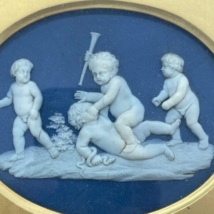 antique 18th century george iii wedgwood and bentley jasperware plaque in gilt wood frame circa 1770 4167