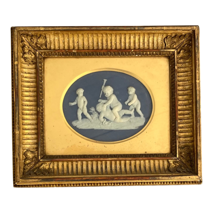 antique 18th century george iii wedgwood and bentley jasperware plaque in gilt wood frame circa 1770 5149