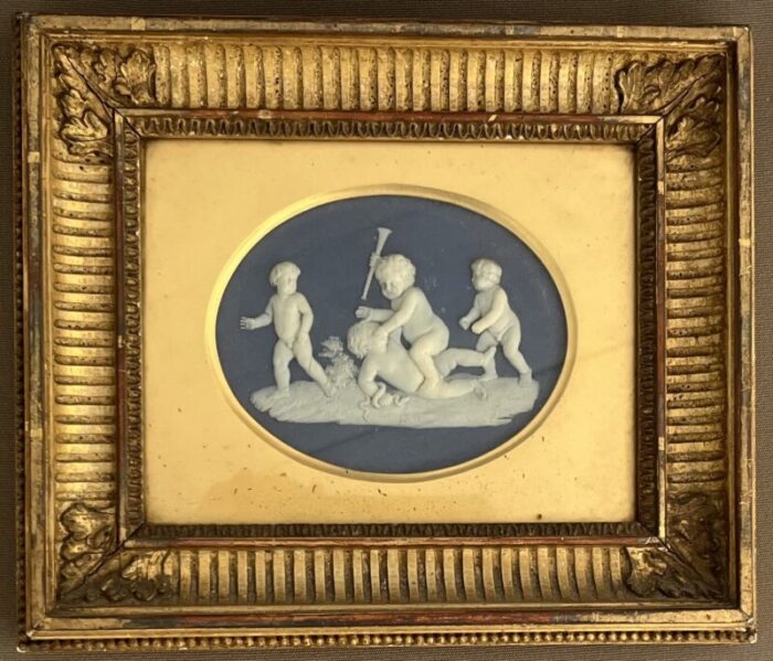 antique 18th century george iii wedgwood and bentley jasperware plaque in gilt wood frame circa 1770 6096