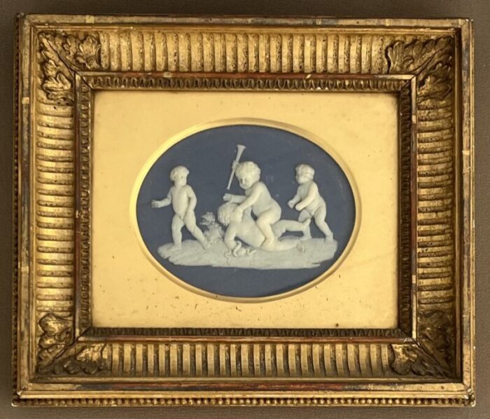 antique 18th century george iii wedgwood and bentley jasperware plaque in gilt wood frame circa 1770 9472