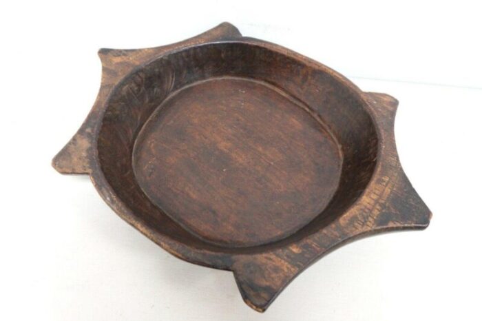 antique 19th century french treen birch platter bowl 1