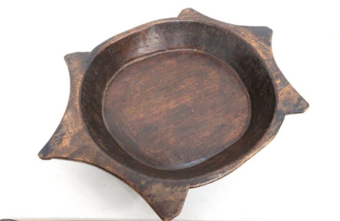 antique 19th century french treen birch platter bowl 3