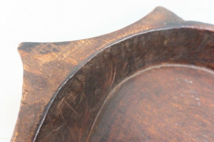 antique 19th century french treen birch platter bowl 5