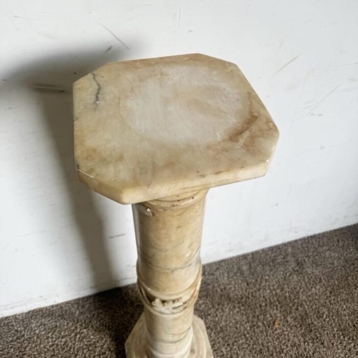 antique alabaster marble stone pedestal 3370