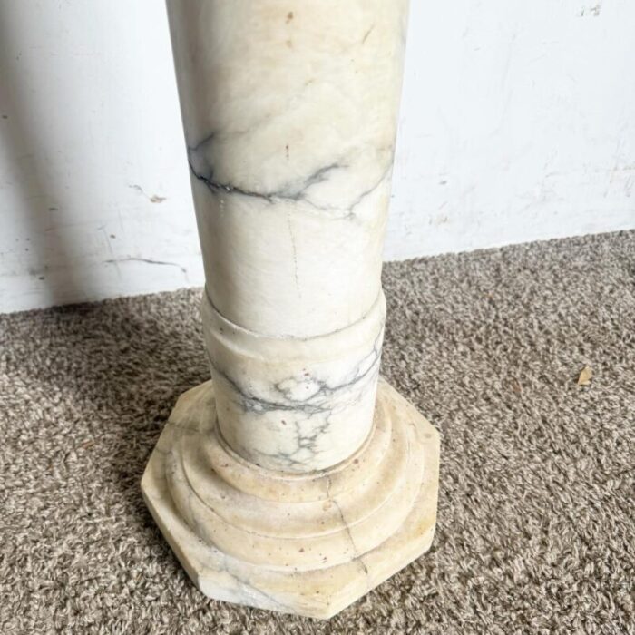 antique alabaster marble stone pedestal 4761