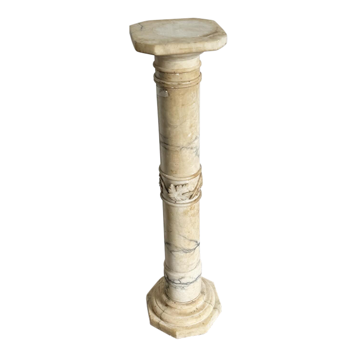 antique alabaster marble stone pedestal 6788