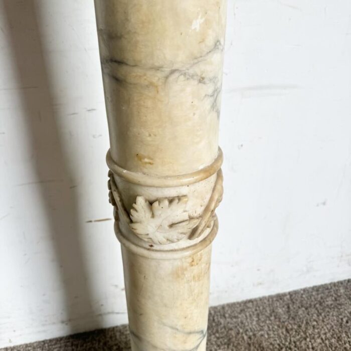 antique alabaster marble stone pedestal 7176