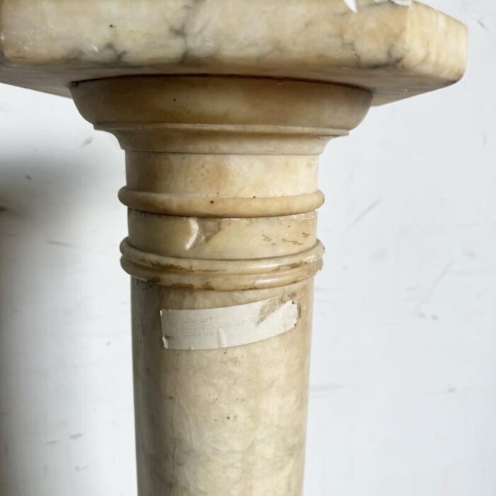 antique alabaster marble stone pedestal 9481