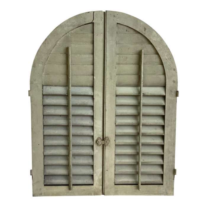 antique arched wooden shutters a pair 7808