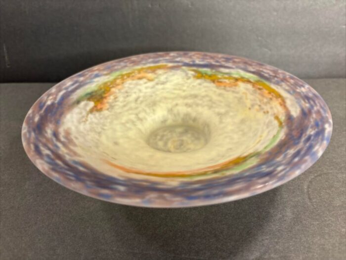 antique art nouveau glass bowl signed by muller freres france circa 1925 6584