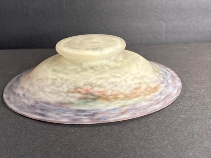 antique art nouveau glass bowl signed by muller freres france circa 1925 8979