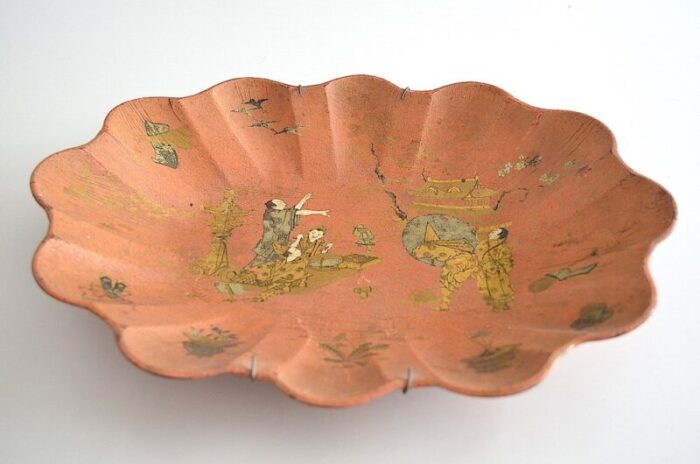 antique chinoiserie pappmache bowl 1880s 1