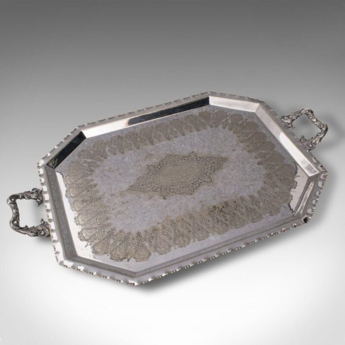 antique english silver plated presentation serving tray 1890s 2