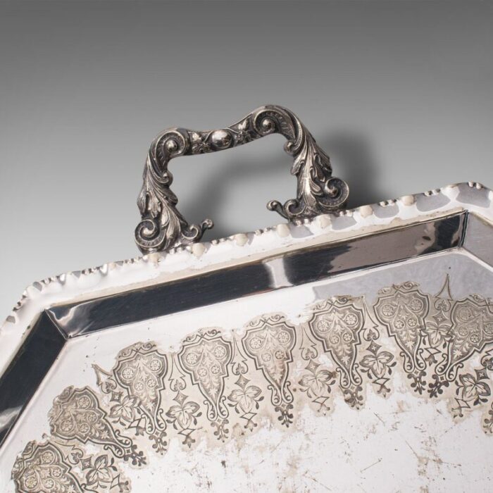 antique english silver plated presentation serving tray 1890s 8