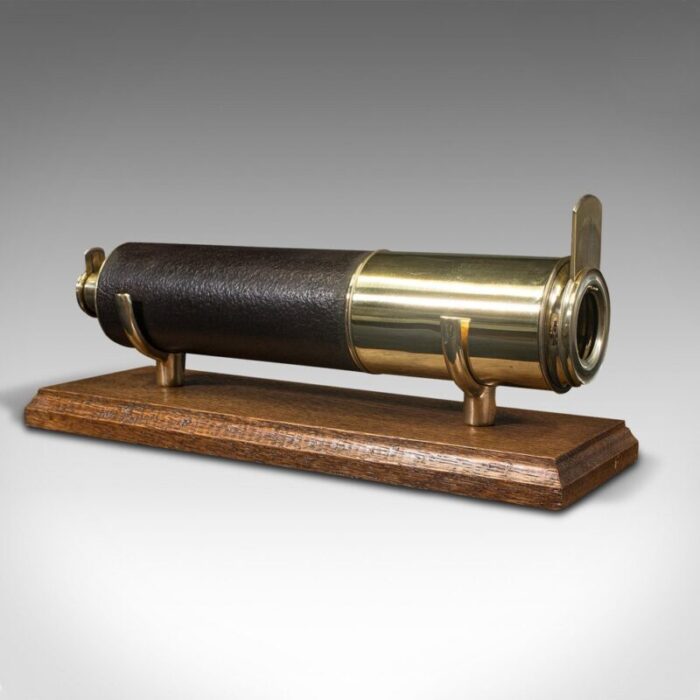 antique english victorian telescope in brass and leather 1870 1