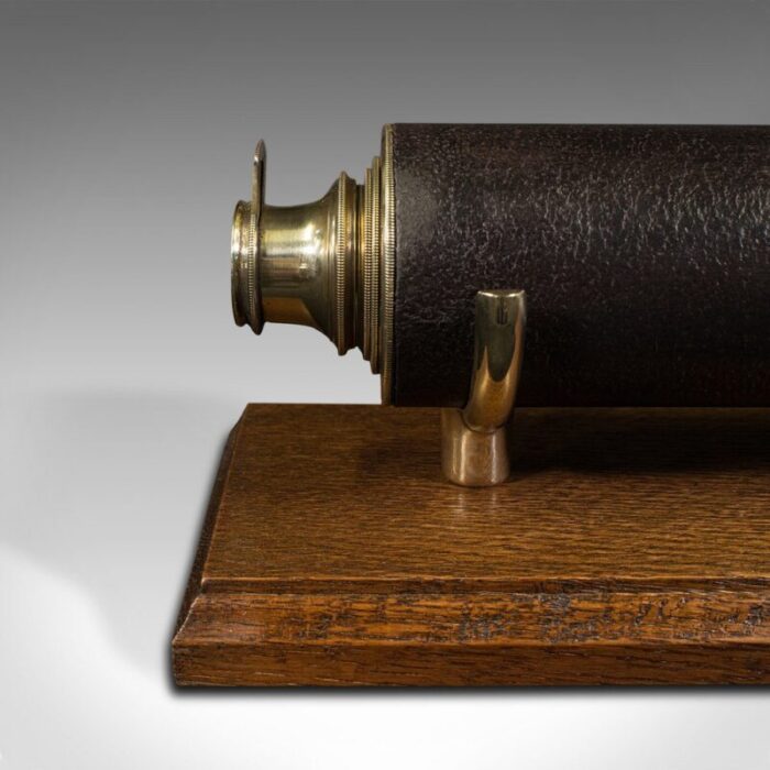 antique english victorian telescope in brass and leather 1870 9