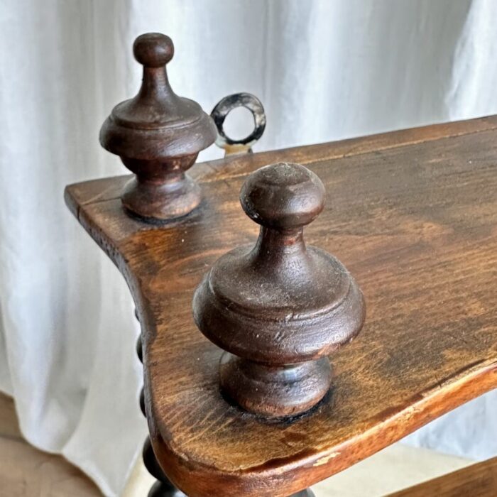 antique french bobbin wall shelf in cherry 1890s 3022