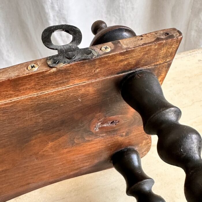 antique french bobbin wall shelf in cherry 1890s 3753