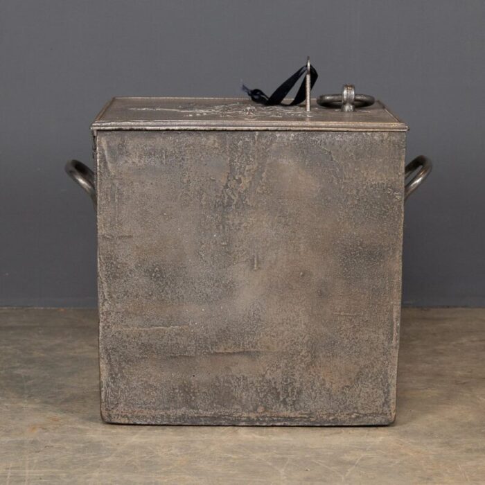 antique french bound strong box in cast iron 1740 3