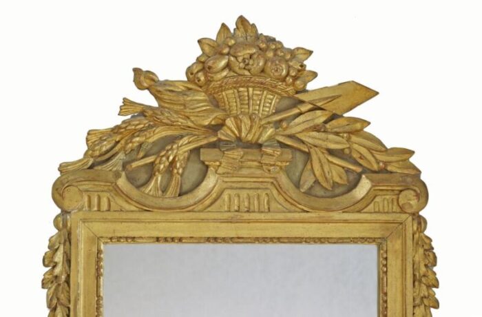 antique french directoire style carved gilt wood foyer mirror 4704