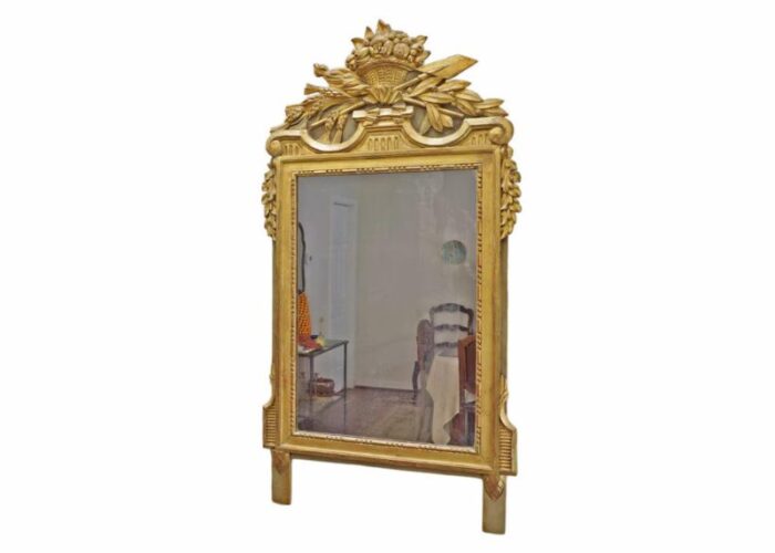 antique french directoire style carved gilt wood foyer mirror 9125