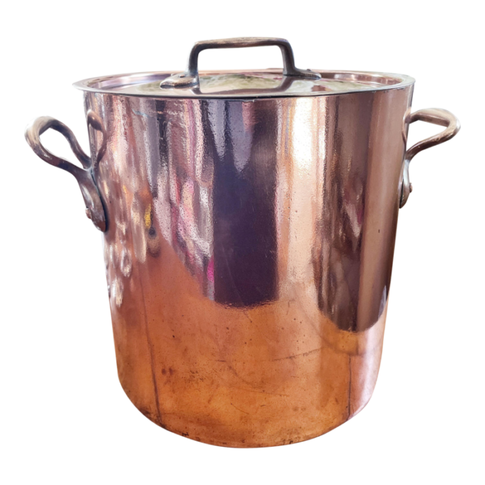 antique french e duparge paris copper stockpot 0144