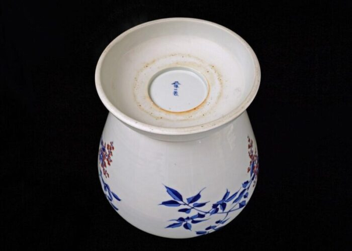 antique fukagawa mount fuji japanese porcelain planter 0436