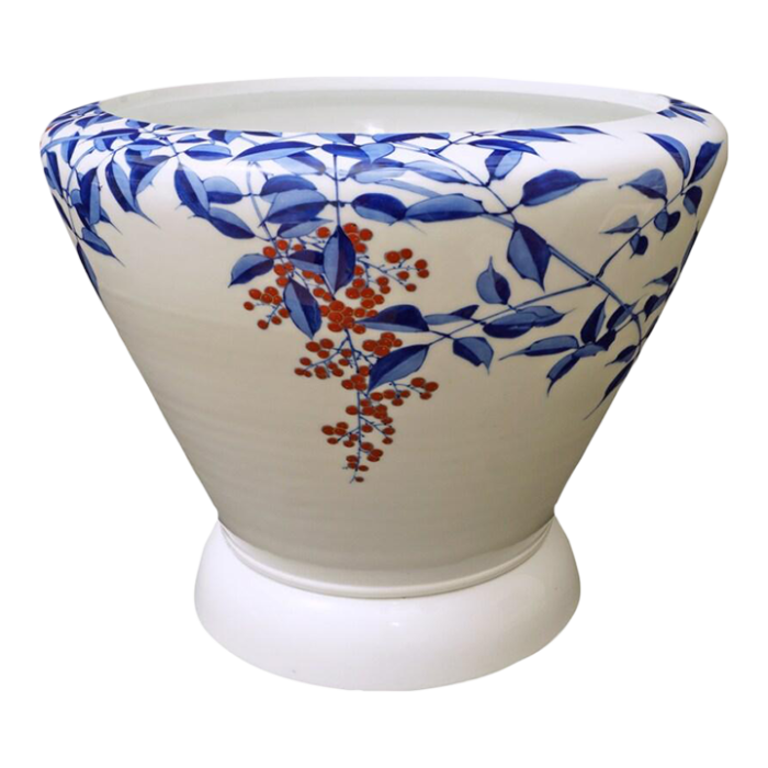 antique fukagawa mount fuji japanese porcelain planter 8984