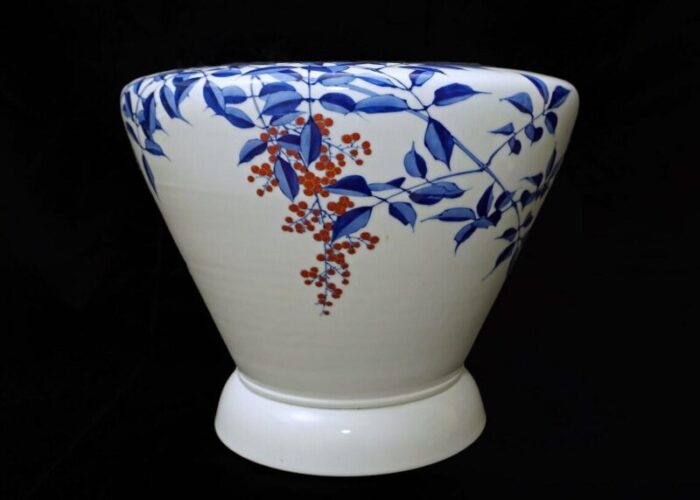 antique fukagawa mount fuji japanese porcelain planter 9119