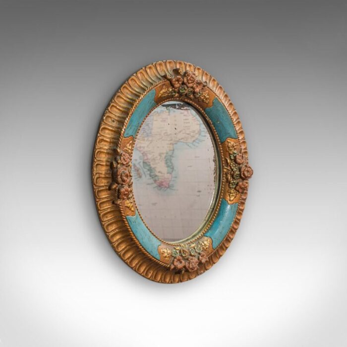 antique german decorative oval mirror circa 1900 2