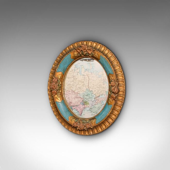 antique german decorative oval mirror circa 1900 3